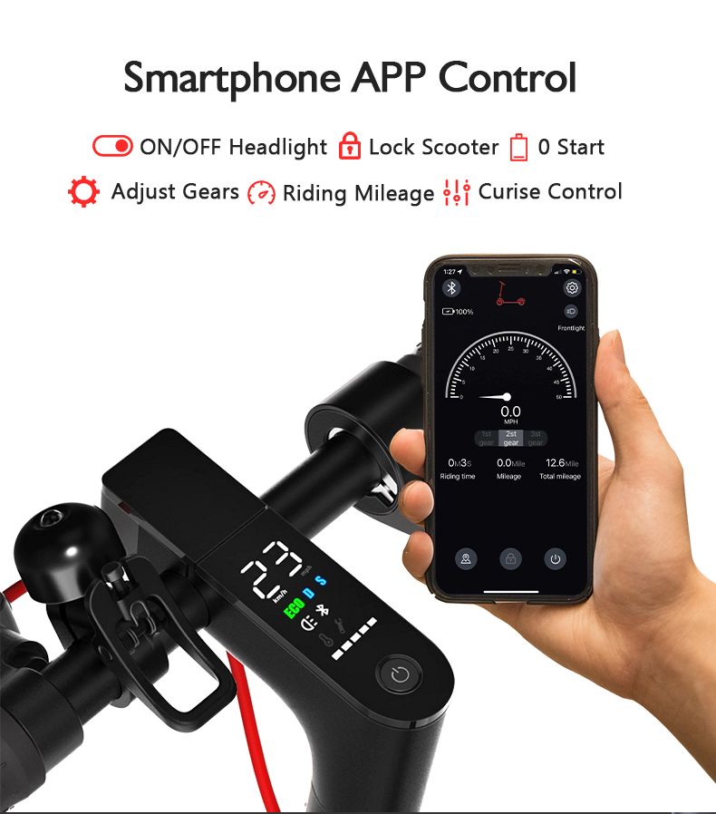 8.5inch 7.8Ah Battery Mobile Phone APP bluetooth  Foldable e scooters China supplier factory folding electric scooters